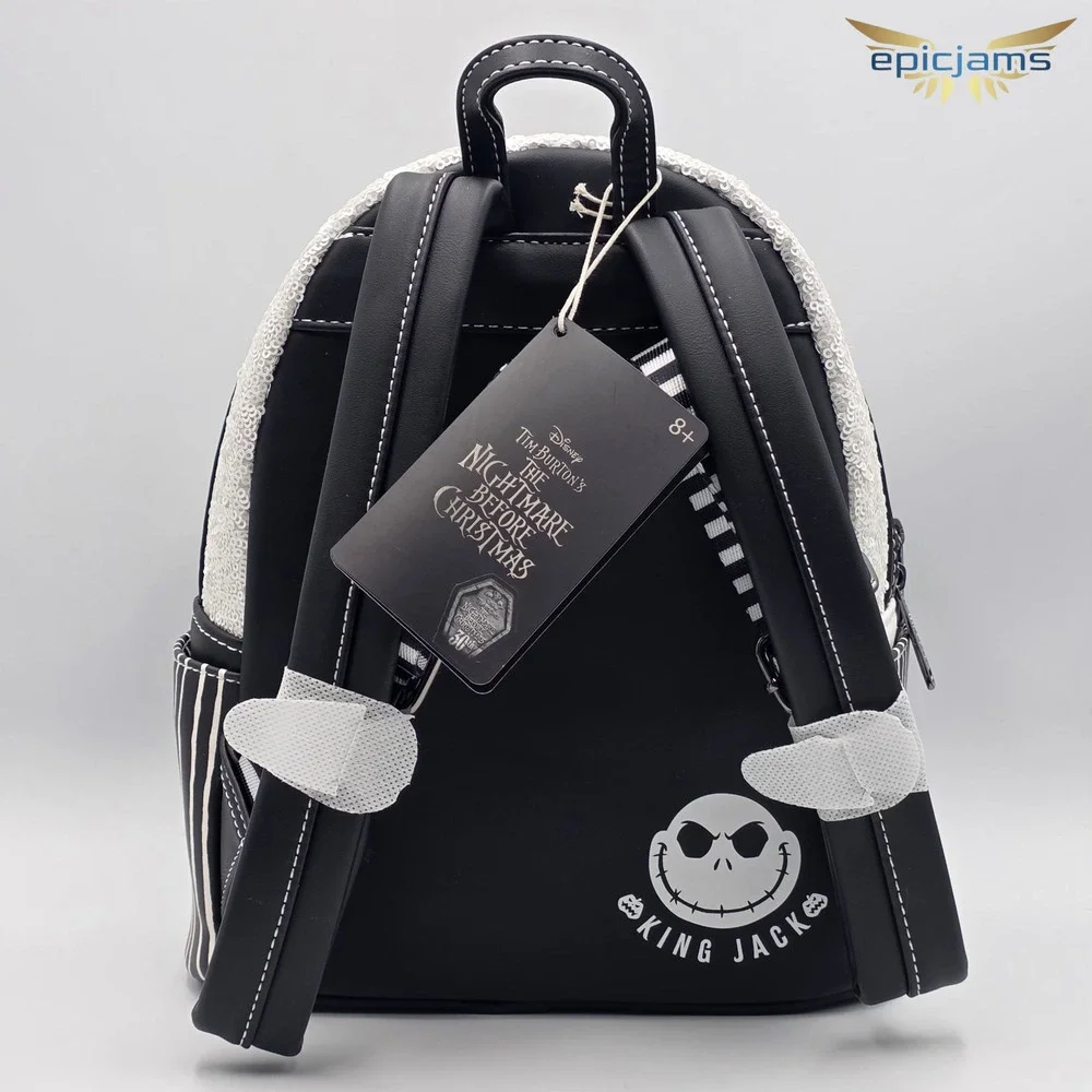 Loungefly Disney The Nightmare Before Christmas Jack Skellington Sequin Backpack - Picture 5 of 7